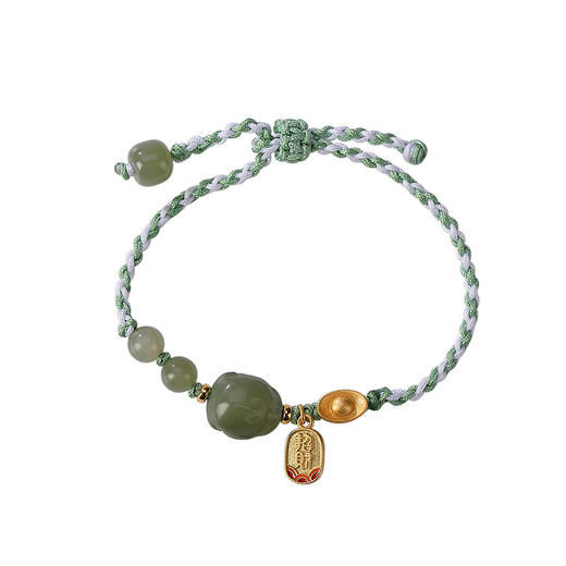 金貔貅元宝和田玉手链纳福路路通虎年新年  CW 商品图3