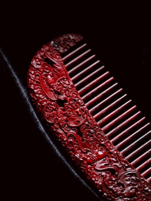 【青山特惠】小叶紫檀【五福】木梳.发梳.礼盒装s16 商品图1