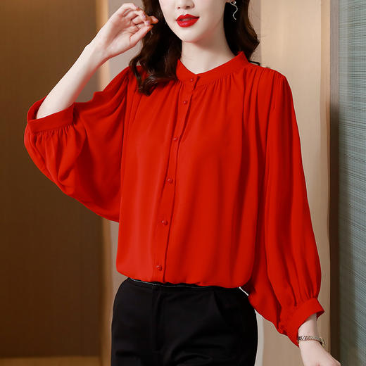 KQL  A83N8089雪纺衫洋气灯笼袖小衫 商品图0