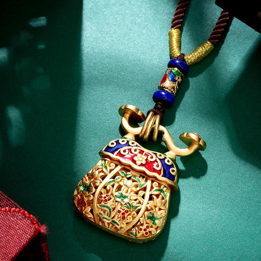 浮雕莲花如意香囊项链 手串 商品图2