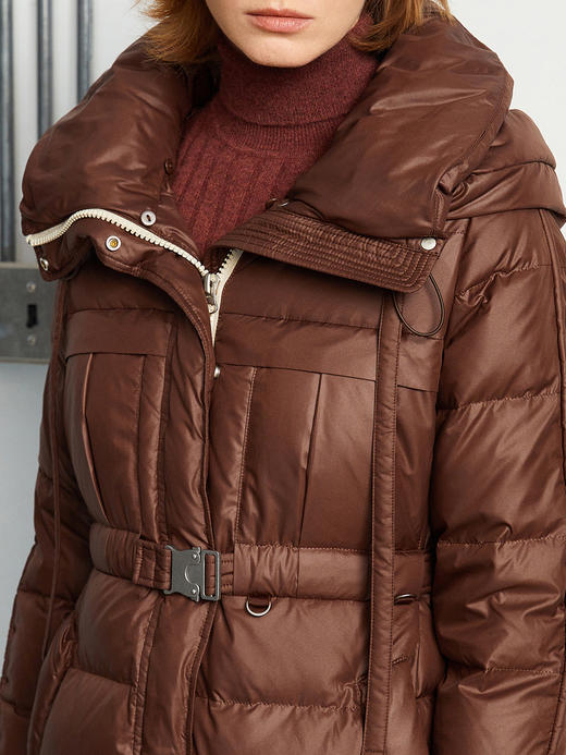 INSUN恩裳冬季新款轻盈保暖腰带设计百搭白鹅绒羽绒服9C31508700 商品图3