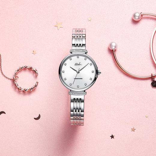 依波表手表女正品气质钢带小表盘防水石英表女士手表5113 商品图1