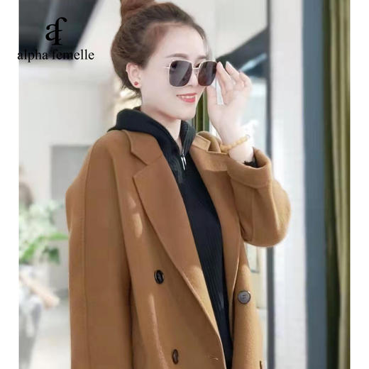 法米拉双面羊绒中长款羊毛大衣A1C0AFG10137 商品图1