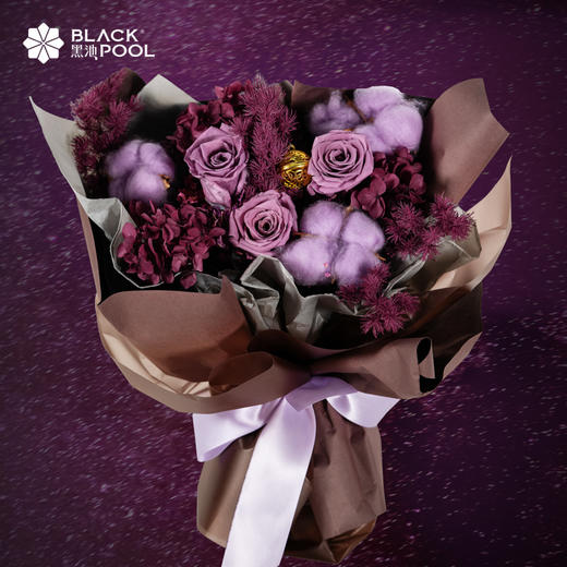 仅限龙岗、罗湖、龙华配送【永生守护花】愿你一世长安，拥抱锦绣前程  绣球/蓬莱松/玫瑰花/水晶草/宫铃/棉花 商品图0