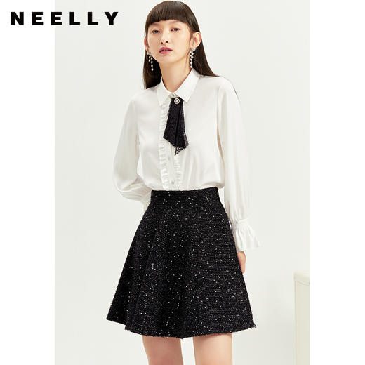 NEELLY纳俪商场同款2021年新款裙子秋冬女半身裙A字裙短裙时尚潮N21121E01243 商品图3
