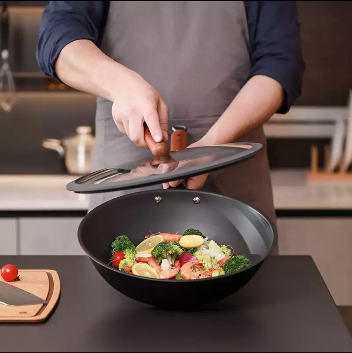 【专利窒化不沾技术】SANHO 三禾 窒氮工艺无涂层铁锅