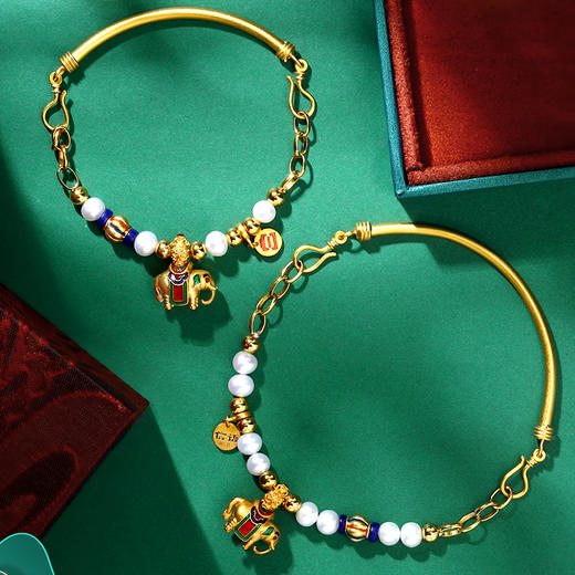 宫里的世界 珍珠太平有象手镯 亲子款手镯 儿童手镯 成人手镯 商品图0