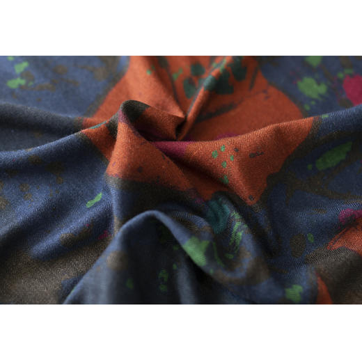 吴冠中艺术围巾《石榴》双面印花丝毛精纺大方巾 商品图1