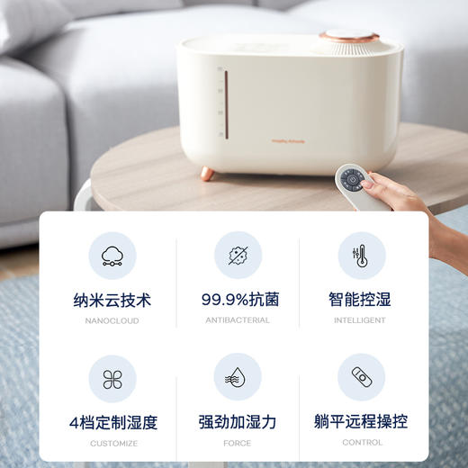 4升】摩飞无雾加湿器家用静音卧室小型蒸发式空气加湿机MR2081 商品图0