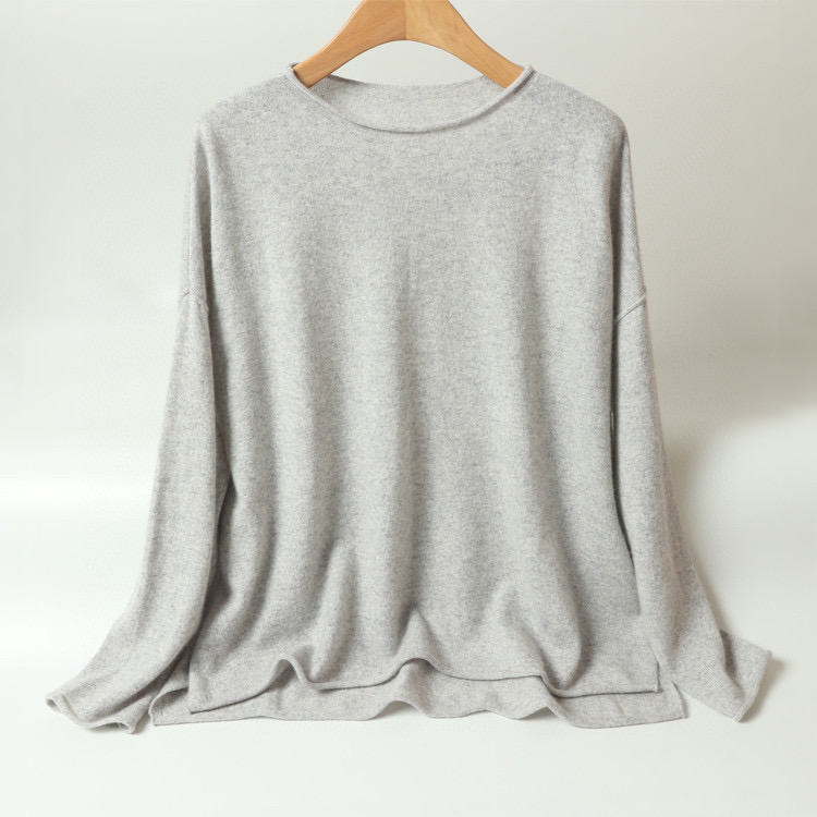 藏肉显瘦| 慵懒舒适小船领长短片纯色羊绒上衣