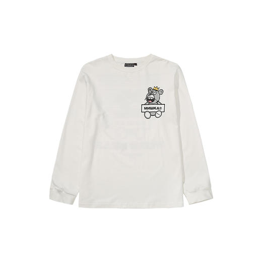 MISHKA2022春夏新品 KA爷熊系列印花长袖T恤男女同款M21100015M 商品图4