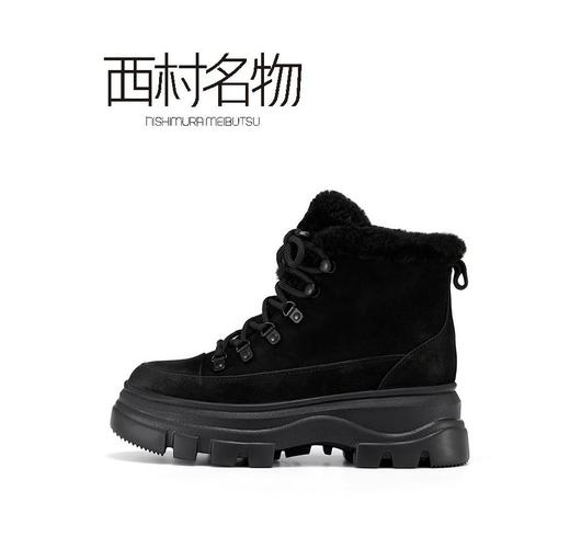 西村名物2021冬季新款短靴短筒百搭加绒冬款X21DS45351 商品图1