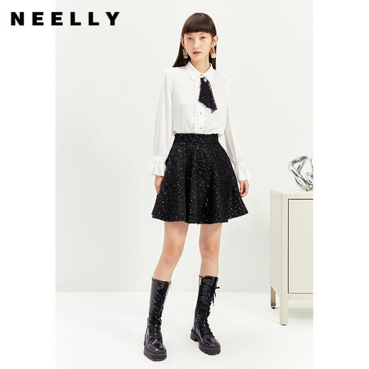NEELLY纳俪商场同款2021年新款裙子秋冬女半身裙A字裙短裙时尚潮N21121E01243 商品图2
