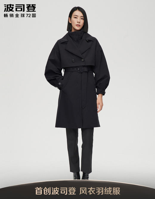 2021年冬季新款女中长款商务系列英伦显瘦气质90鹅绒B10144272 商品图0