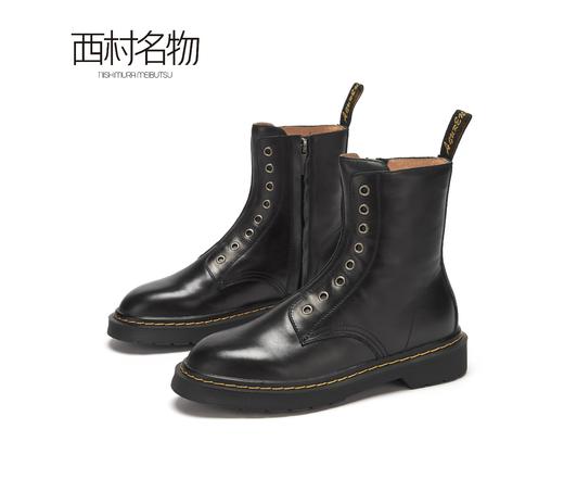 西村名物秋冬靴子粗高跟英伦百搭皮靴短靴切尔西靴T29DC44981 商品图0