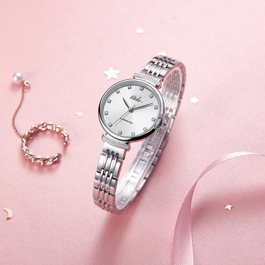 依波表手表女正品气质钢带小表盘防水石英表女士手表5113 商品图2