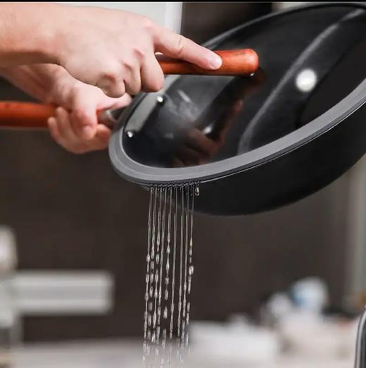 【专利窒化不沾技术】SANHO 三禾 窒氮工艺无涂层铁锅 商品图7