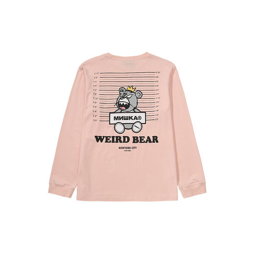 MISHKA2022春夏新品 KA爷熊系列印花长袖T恤男女同款M21100015M 商品图1