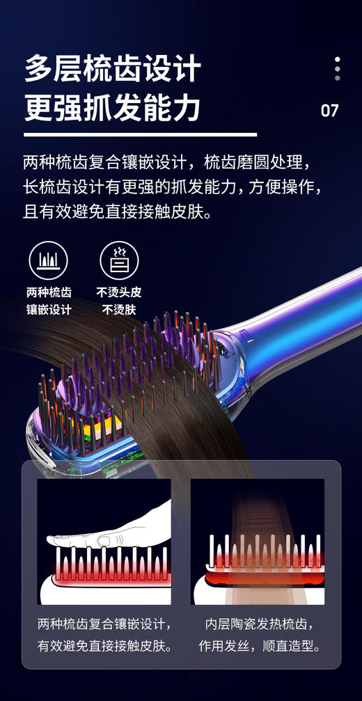 SOLIS索利斯无线直发梳(珠光白) 直卷两用 造型 三挡造型调节 商品图5