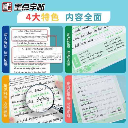 墨点字帖：每天一篇美丽英文·励志演讲 名著名篇 品悟人生 最美情书意大利斜体 商品图3