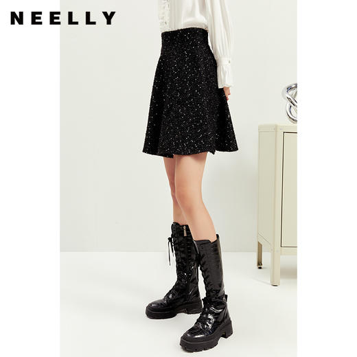 NEELLY纳俪商场同款2021年新款裙子秋冬女半身裙A字裙短裙时尚潮N21121E01243 商品图1
