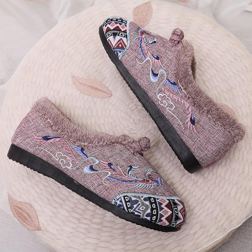老北京布鞋，毛口防滑平底民族风加绒中年妈妈绣花鞋BS2022-120 商品图2
