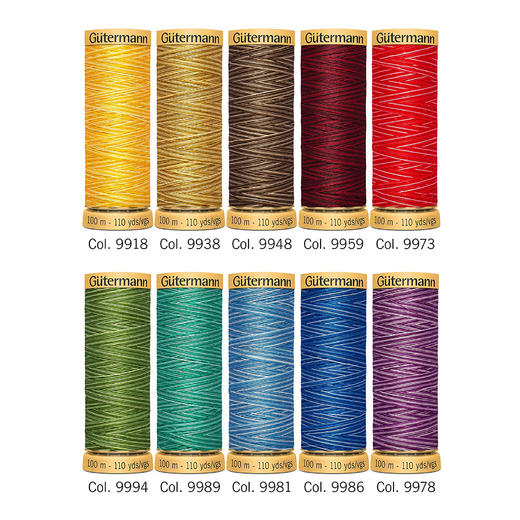 【德国古特曼】段染全棉丝光缝纫线50号 100米X10卷 商品图2