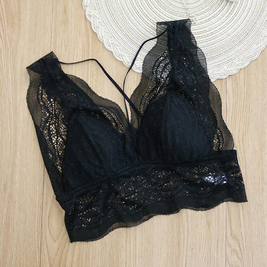 TG-TG02S138春夏真丝美背文胸薄款无钢圈法式蕾丝性感后交叉桑蚕丝内衣 商品图6