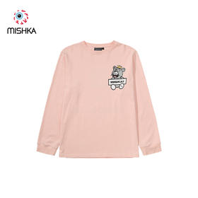 MISHKA2022春夏新品 KA爷熊系列印花长袖T恤男女同款M21100015M