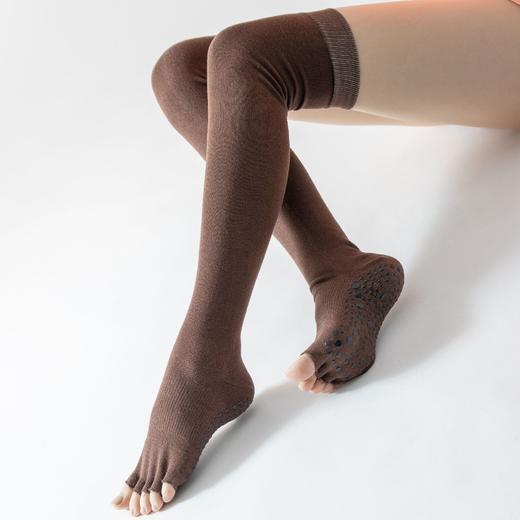 【保暖护腿防滑】新款过膝长筒瑜伽袜子五指地板袜舞蹈袜普拉提袜   XY000过膝瑜伽袜 商品图9