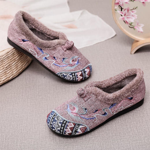 老北京布鞋，毛口防滑平底民族风加绒中年妈妈绣花鞋BS2022-120 商品图5
