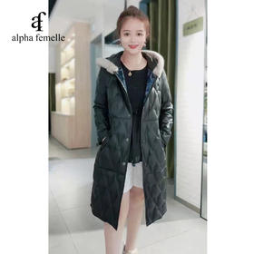 法米拉中长款皮羽绒大衣A0D0AFH30200