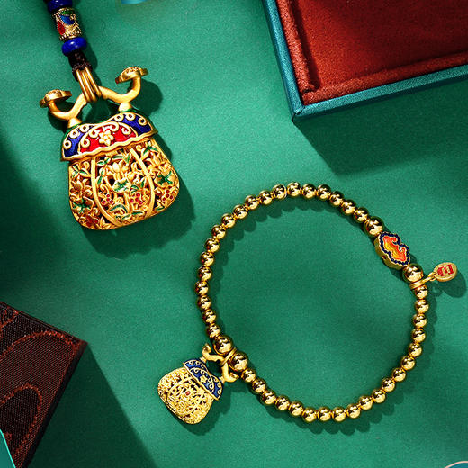 浮雕莲花如意香囊项链 手串 商品图0