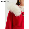 NEELLY纳俪冬季貉子大毛领连帽双面呢大衣女收腰系带外套保暖百搭N21121N01237 商品缩略图1