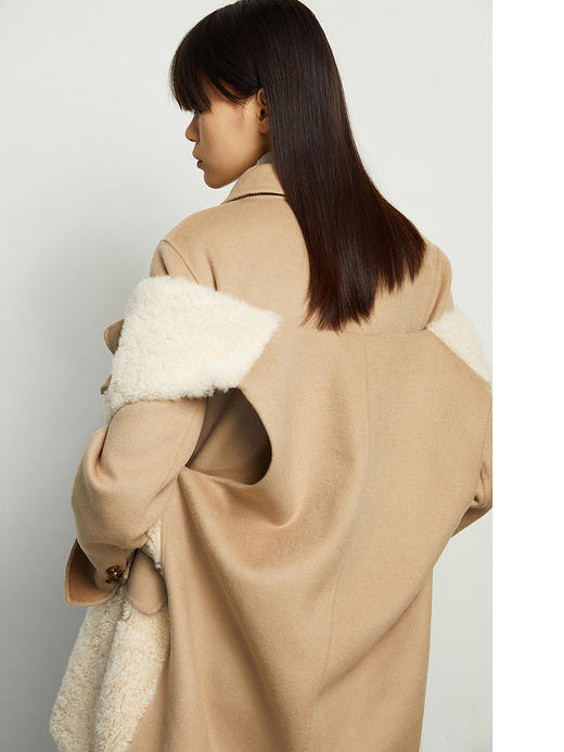 INSUN恩裳冬季新款绵羊毛H型两件套毛革外套皮草女9c31509710 商品图3