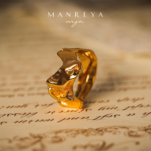 Manreya玛芮雅「鎏金溢彩」S925不规则时尚百搭锡纸设戒设计戒指 商品图3