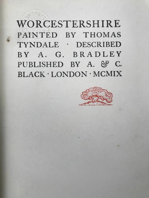 1909年 伍斯特郡风物志 著名水彩画家托马斯·丁道尔24幅彩色插图 漆布精装大32开 商品图3