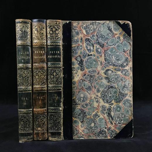 1841年 休利特·约瑟夫《彼得·普里金斯》（全3卷） Phiz菲兹11幅插图 真皮精装32开 商品图0