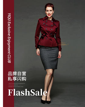 【特惠】YIQU |“原野之风”双排扣上衣（玛莎拉红）P