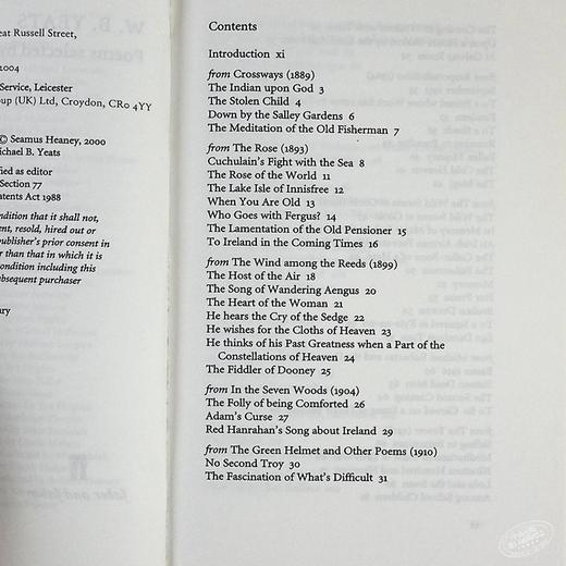 叶芝精装诗选 谢默斯·希尼珍藏 英文原版 W. B. Yeats: Poems 商品图4