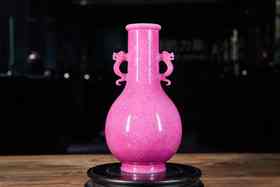 丁香紫釉龙耳瓶