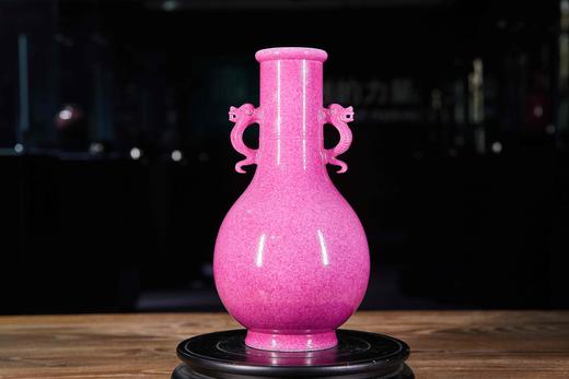 丁香紫釉龙耳瓶 商品图0