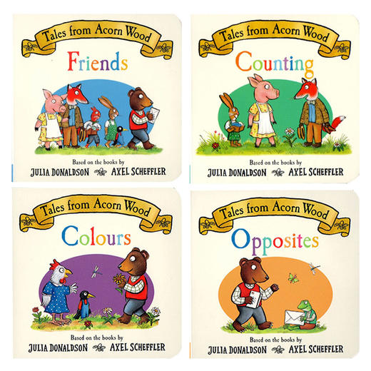 橡树林的故事 英文原版 Tales From Acorn Wood Little Library 4册纸板盒装 英文版幼儿英语启蒙书籍咕噜牛同作者Julia Donaldson 商品图1