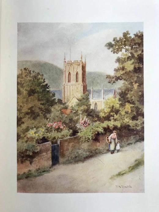 1909年 伍斯特郡风物志 著名水彩画家托马斯·丁道尔24幅彩色插图 漆布精装大32开 商品图6
