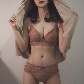 黛唯梵日系新品浪漫心扉蕾丝内衣女小胸聚拢美背文胸套装调整型上托收副乳无钢圈胸罩