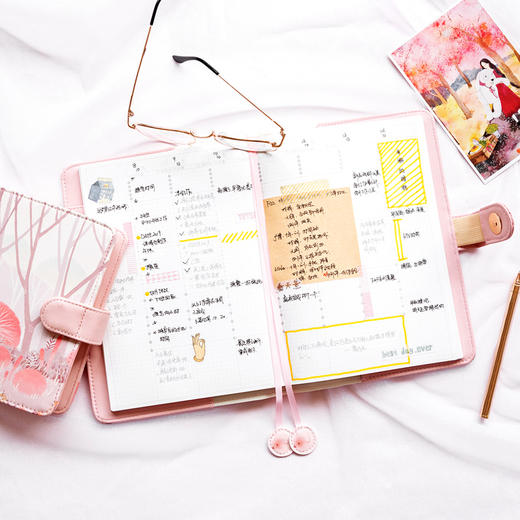 广博A6手帐/红树林DTB61005-1PU皮面本小清新记事本随身记录本文艺青年日记本学生自律打卡本效率计划日程本 商品图2