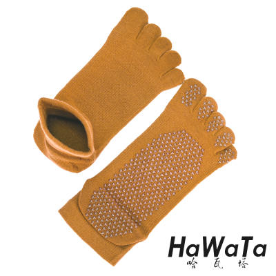 《十双包邮》哈瓦塔秋冬单面圆点五指防滑止滑全棉瑜伽袜 商品图0