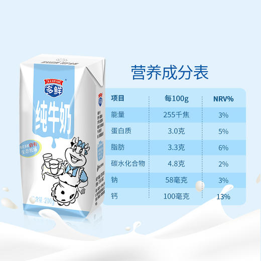 多鲜经典纯牛奶常温灭菌200g*24盒 商品图2