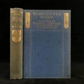 1909年 伍斯特郡风物志 著名水彩画家托马斯·丁道尔24幅彩色插图 漆布精装大32开