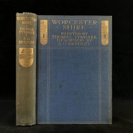 1909年 伍斯特郡风物志 著名水彩画家托马斯·丁道尔24幅彩色插图 漆布精装大32开 商品图0